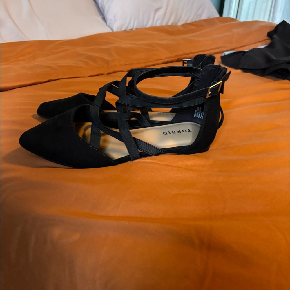 Torrid Black Strappy Flats
